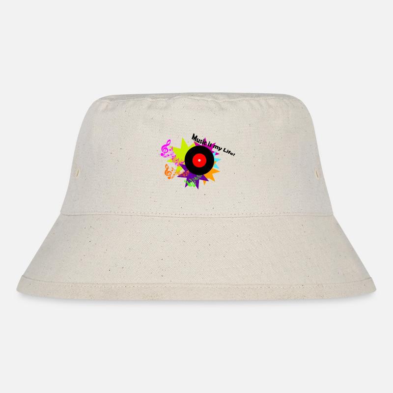 Music is my Life! - Stanley/Stella recycelter Bucket Hat - Naturweiß