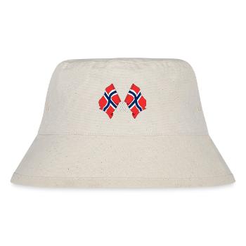 Zwei Flaggen Norwegen - Stanley/Stella recycelter Bucket Hat - Naturweiß - Vorne