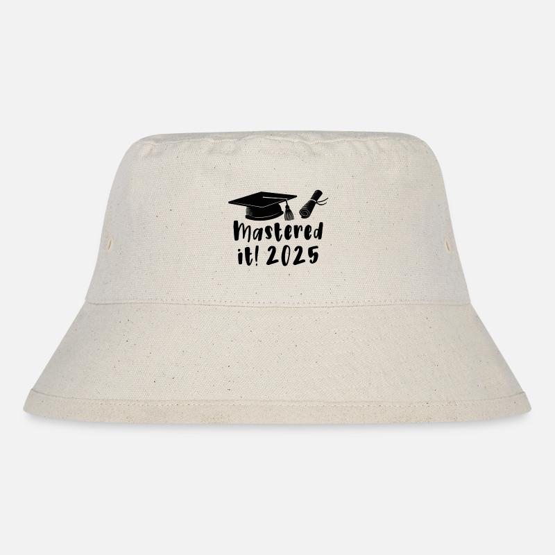 Gemeistert 2025 Master Abschluss Graduiert 2025 - Stanley/Stella recycelter Bucket Hat - Naturweiß