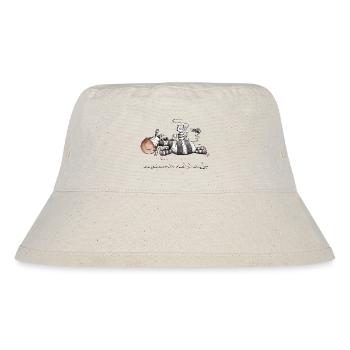 Cat Riding Zebra Stripe Animal Motif MODARTIS - Stanley/Stella Recycled Bucket Hat - natural - Front