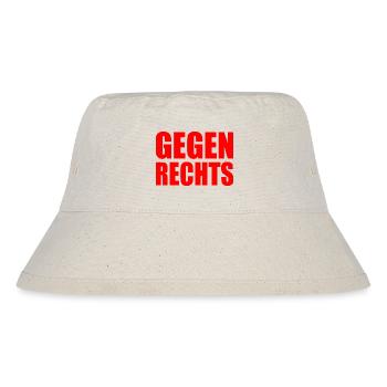 Gegen rechts - Stanley/Stella recycelter Bucket Hat - Naturweiß - Vorne