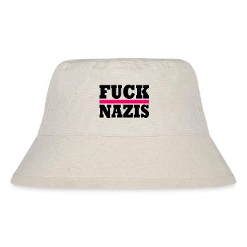 Fuck nazis - Stanley/Stella recycelter Bucket Hat - Naturweiß - Vorne