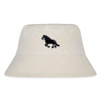Schwarzes Friesenpferd - Friese - Stanley/Stella recycelter Bucket Hat - Naturweiß - Vorne