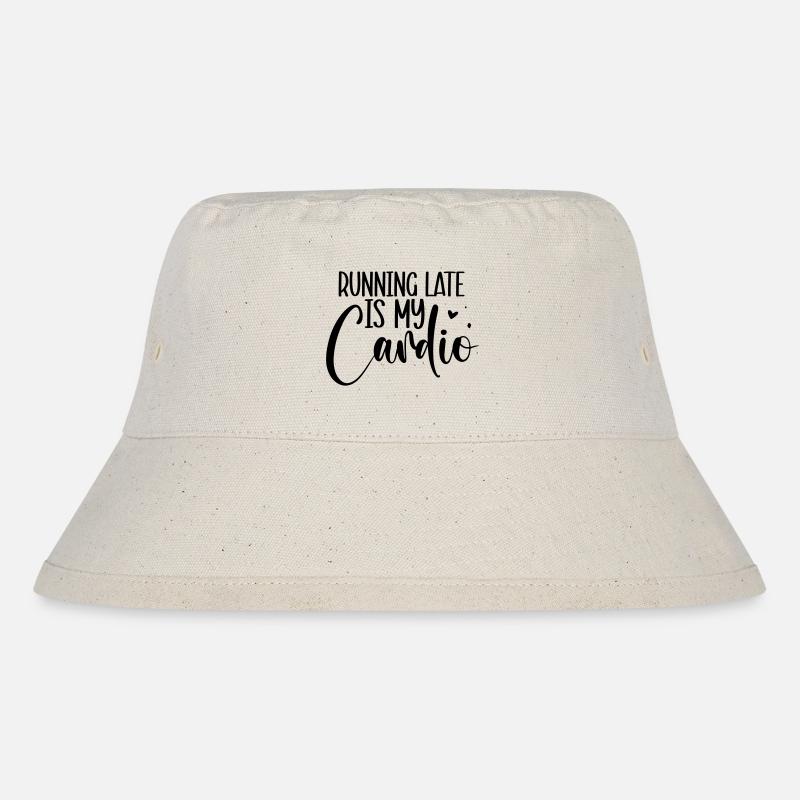 Zu spät zu kommen ist mein Cardio - Stanley/Stella recycelter Bucket Hat - Naturweiß