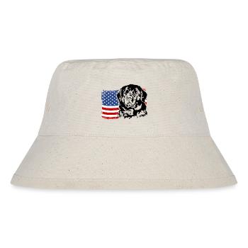 Neufundländer Amerika Fahne Hunde Wilsigns - Stanley/Stella recycelter Bucket Hat - Naturweiß - Vorne