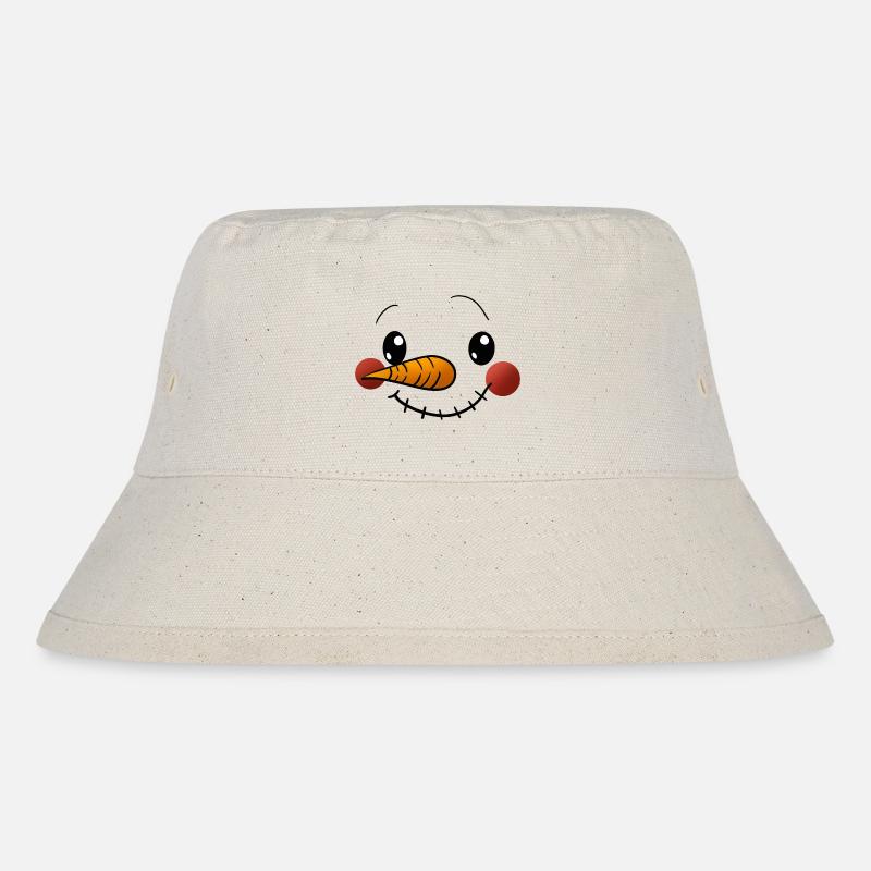 Kuschelig Schneemann Gesicht - Stanley/Stella recycelter Bucket Hat - Naturweiß