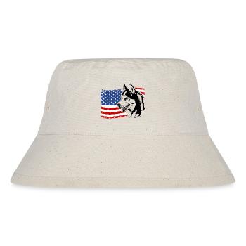 Siberian Husky America Flag Dog Dogs Wilsigns - Stanley/Stella Recycled Bucket Hat - natural - Front