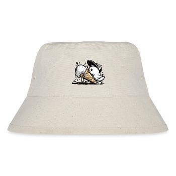 Coole Möwe mit Mütze im Eisrausch - Stanley/Stella recycelter Bucket Hat - Naturweiß - Vorne