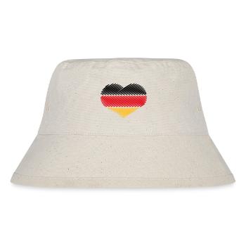 Herz Schwarz Rot Gold (Deutschland Flagge Skizze) - Stanley/Stella recycelter Bucket Hat - Naturweiß - Vorne