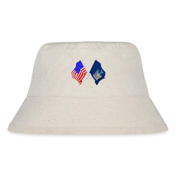 USA and state of New York flag crossed - Stanley/Stella Recycled Bucket Hat - natural - Front