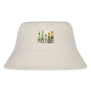 Vintage Gartenblumen Frau Pflanzgefäß - Stanley/Stella recycelter Bucket Hat - Naturweiß - Vorne