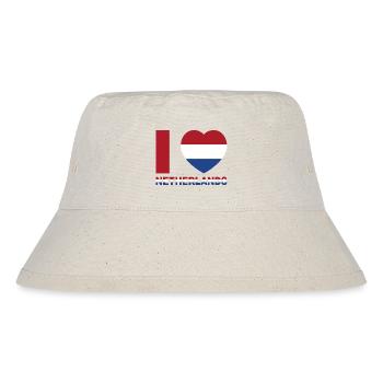 Coeur avec drapeau des Pays-Bas - Bob recyclé Stanley/Stella - blanc naturel - Devant