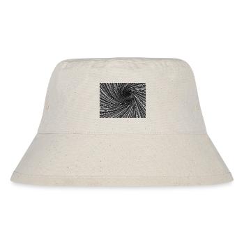 Schwarz-Weißes Tourbillon - Stanley/Stella recycelter Bucket Hat - Naturweiß - Vorne