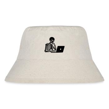 Skelett am Laptop Computer - Stanley/Stella recycelter Bucket Hat - Naturweiß - Vorne