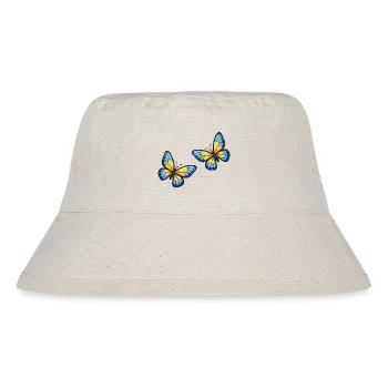 Blue Yellow Butterflies Pattern - Stanley/Stella Recycled Bucket Hat - natural - Front