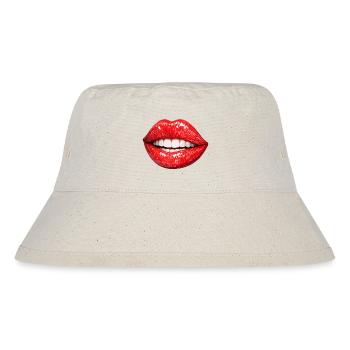 Leuchtend rote Lippen Lächeln - Stanley/Stella recycelter Bucket Hat - Naturweiß - Vorne