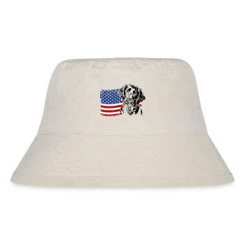 Großer Münsterländer Amerika Fahne Hunde Wilsigns - Stanley/Stella recycelter Bucket Hat - Naturweiß - Vorne