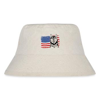 Pomsky America Flag Dog Dogs Wilsigns - Stanley/Stella Recycled Bucket Hat - natural - Front