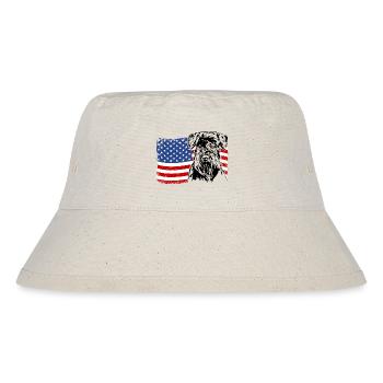 Schnauzer America Flag Dog Dogs Wilsigns - Stanley/Stella Recycled Bucket Hat - natural - Front
