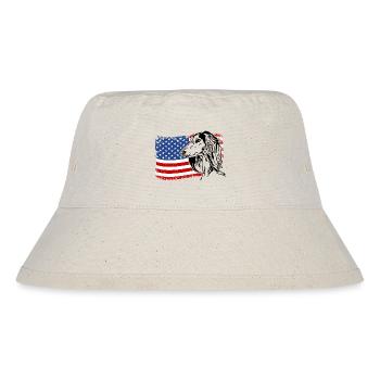 Saluki America Flag Dog Dogs Wilsigns - Stanley/Stella Recycled Bucket Hat - natural - Front