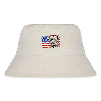 West Highland White Terrier Amerika Fahne Hunde - Stanley/Stella recycelter Bucket Hat - Naturweiß - Vorne