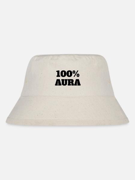 100% Aura Level Points Humor Meme Aura - Stanley/Stella Recycled Bucket Hat - natural