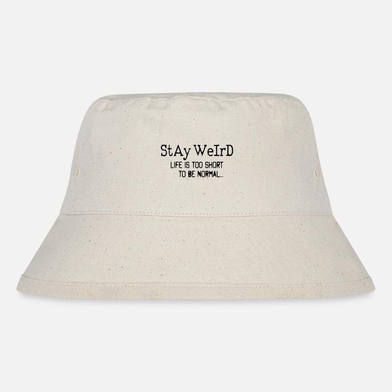 Das Leben ist zu kurz um normal zu sein - Stanley/Stella recycelter Bucket Hat - Naturweiß
