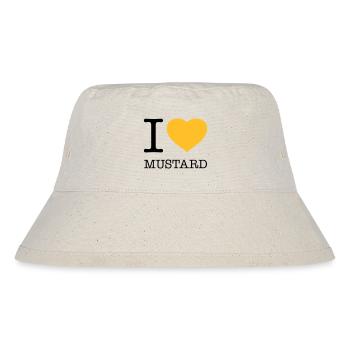 I LOVE MUSTARD Senf Wurst - Stanley/Stella recycelter Bucket Hat - Naturweiß - Vorne