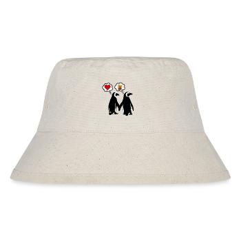 Mann & Frau Pinguin Humor, lustig, Geschenk - Stanley/Stella recycelter Bucket Hat - Naturweiß - Vorne