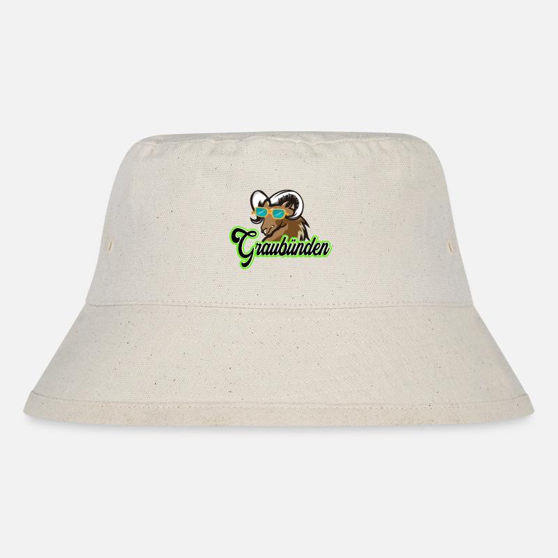Graubünden ibex with sunglasses - Stanley/Stella Recycled Bucket Hat - natural