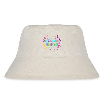 Herzlichen Glückwunsch - Konfetti - Stanley/Stella recycelter Bucket Hat - Naturweiß - Vorne