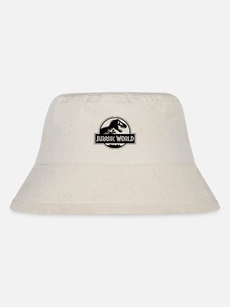 Jurassic World Classic Logo In Black - Stanley/Stella Recycled Bucket Hat - natural