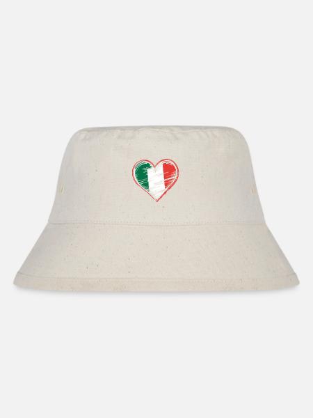 Italien Herz Italienisches Herz - Stanley/Stella recycelter Bucket Hat - Naturweiß