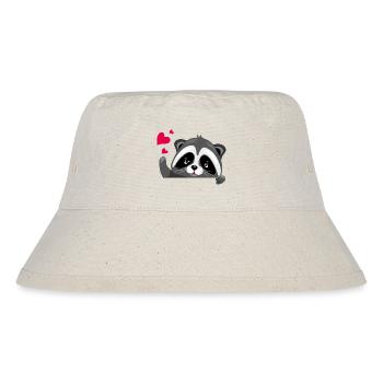 Peeking cute raccoon with hearts - Stanley/Stella Recycled Bucket Hat - natural - Front