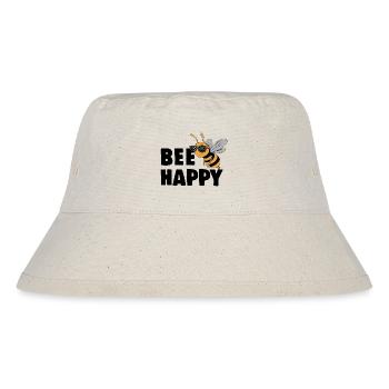 Drôle d’abeille avec le dicton Bee Happy - Bob recyclé Stanley/Stella - blanc naturel - Devant