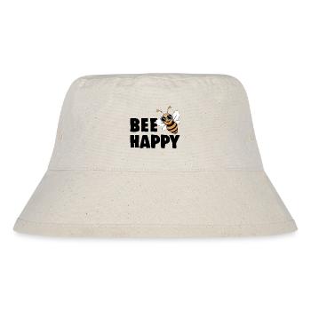 Drôle d’abeille avec le dicton Bee Happy - Bob recyclé Stanley/Stella - blanc naturel - Devant