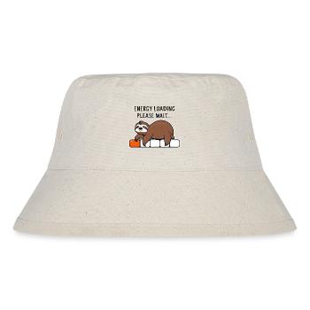 Faultier Energy Loading Please Wait - Stanley/Stella recycelter Bucket Hat - Naturweiß - Vorne