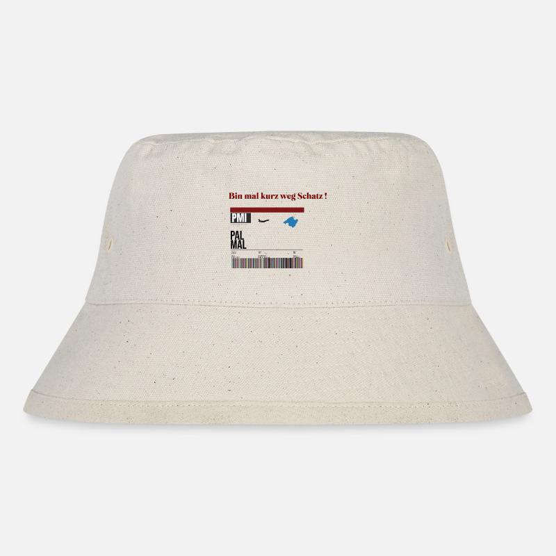 Bin mal kurz weg Schatz - Malle Flugticket - Stanley/Stella recycelter Bucket Hat - Naturweiß