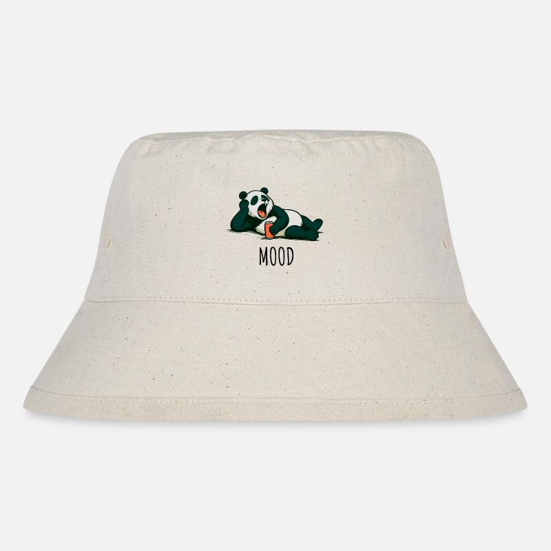 Entspannter Panda mit Drink Design - Stanley/Stella recycelter Bucket Hat - Naturweiß