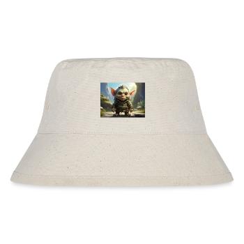 Little green creature in the forest - Stanley/Stella Recycled Bucket Hat - natural - Front