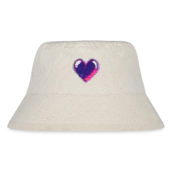 Glitchherz Neon Pixel Liebe Nerd - Stanley/Stella recycelter Bucket Hat - Naturweiß - Vorne