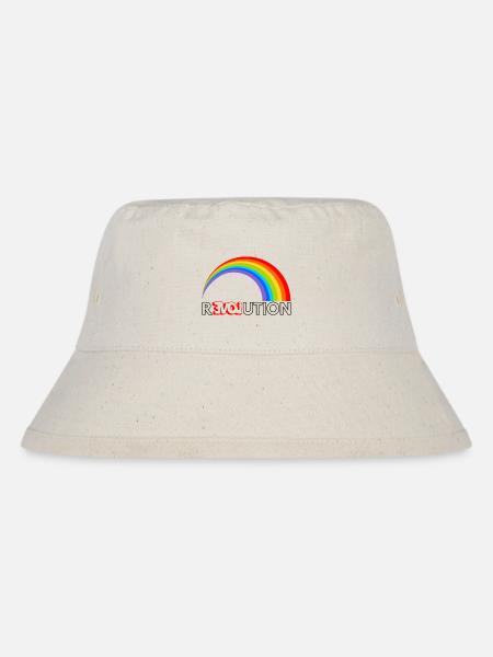 Revolution Love Rainbow - Stanley/Stella recycelter Bucket Hat - Naturweiß