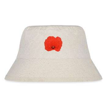 schöne sommerkleider frauen, Mohnblumen design - Stanley/Stella recycelter Bucket Hat - Naturweiß - Vorne