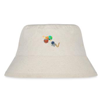 Austronaut mit Planeten - Weltall lustig abheben - Stanley/Stella recycelter Bucket Hat - Naturweiß - Vorne