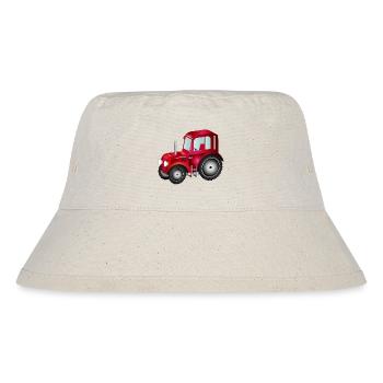 roter 3D Traktor für Trecker und Bauernhof Fans - Stanley/Stella recycelter Bucket Hat - Naturweiß - Vorne