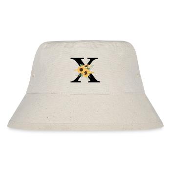 Buchstabe x blumige Sonnenblume - Stanley/Stella recycelter Bucket Hat - Naturweiß - Vorne