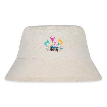 Ghettoblaster Neon tanzende Silhouetten - Stanley/Stella recycelter Bucket Hat - Naturweiß - Vorne