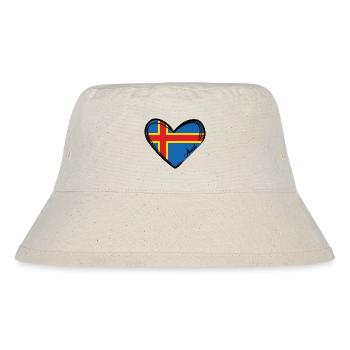 Åland - Schweden - Herz - Stanley/Stella recycelter Bucket Hat - Naturweiß - Vorne