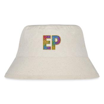 EP | Galaktischer Glitter-Initialschriftzug - Stanley/Stella recycelter Bucket Hat - Naturweiß - Vorne