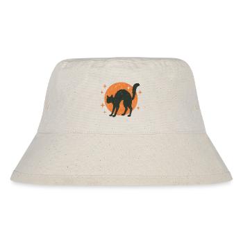 Chat noir silhouette sur lune orange - Bob recyclé Stanley/Stella - blanc naturel - Devant
